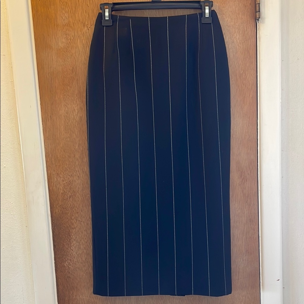 Elegant Black Pinstripe Skirt Sz S